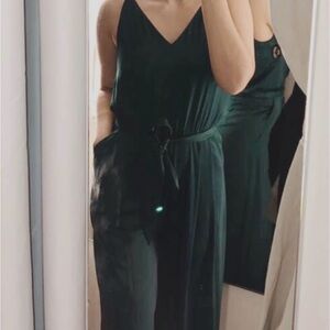 H&M Deep Green Zip-Up Jumpsuit